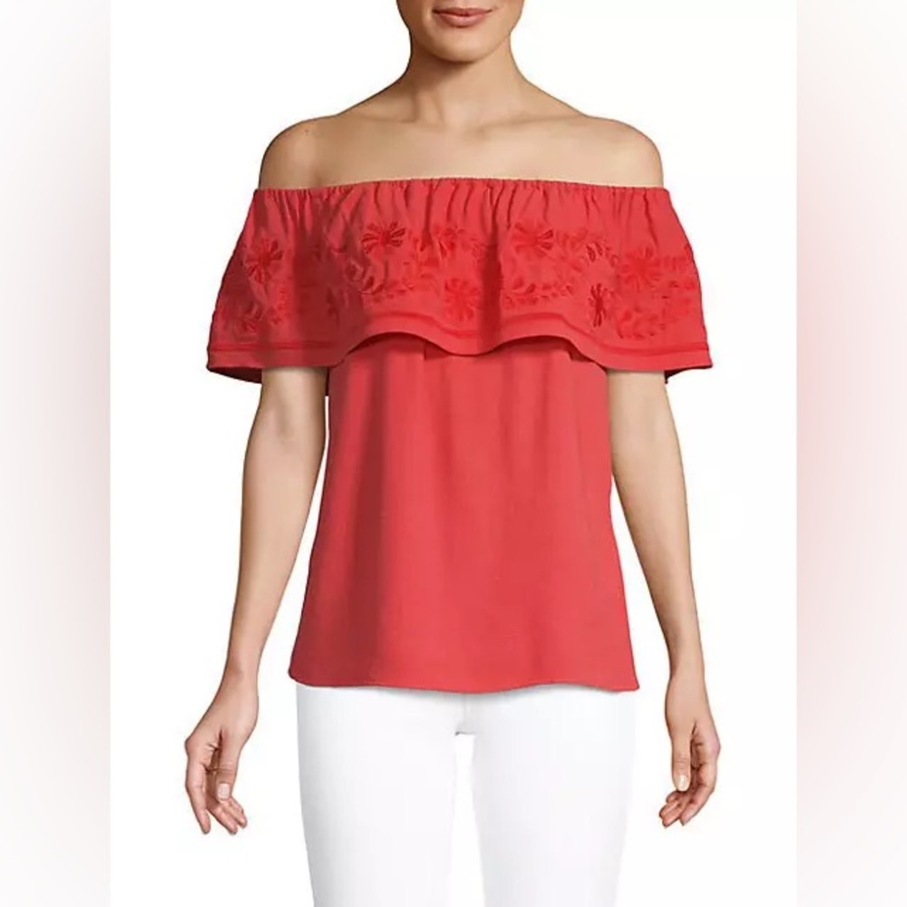 REBECCA MINKOFF Women's Hibiscus Off-the-Shoulder Celistine Top